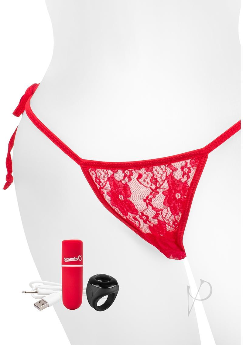 My Secret Usb Rechargeable Vibrating Panty Set With Silicone Remote Control Ring Waterproof - Red